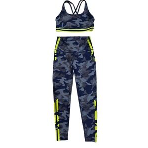 WITH Wear It To Heart Camo Athletic Set Sports Bra Leggings Women's Medium